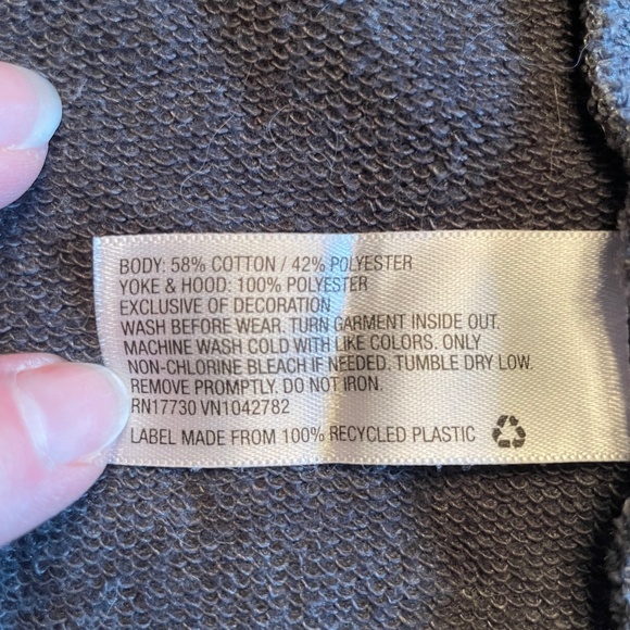 Girls Cat & Jack Gray Bear Hoodie Size M (7-8) - Picture 4 of 5